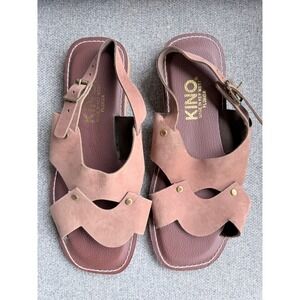 Kino Sandals Key West Handmade Leather Sandals 12" New‎ Scalloped Flat Strappy
